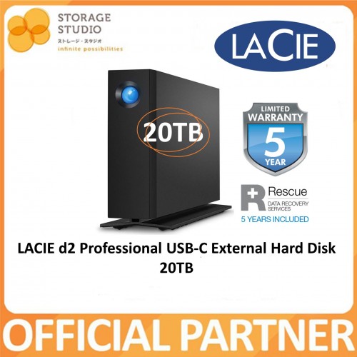 LaCie d2 Professional 20TB External Hard Drive Desktop HDD USB-C 7200RPM. Singapore Warranty 5 year *LaCie Official Partner*